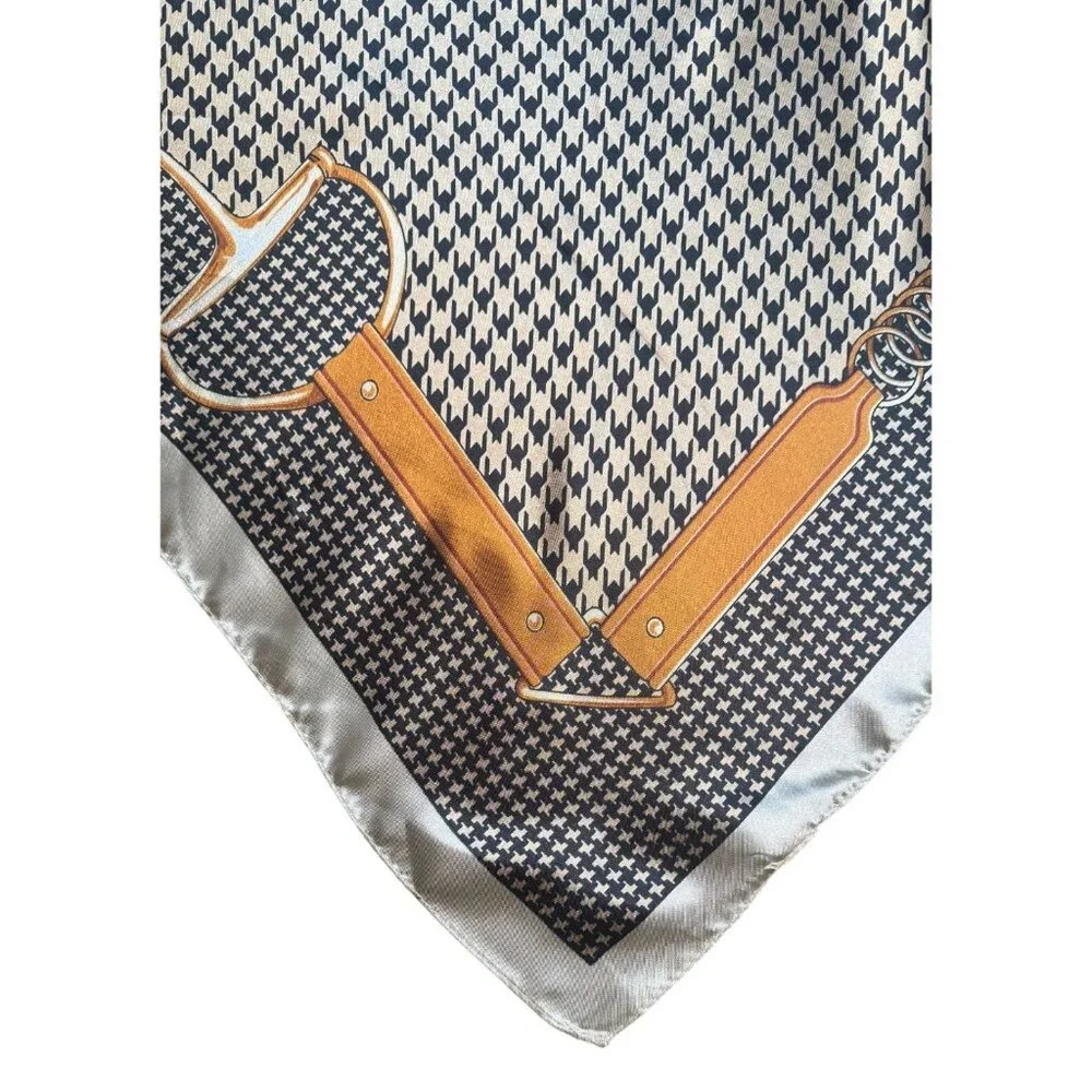 2/$30 Elegant Beautiful Color Block Satin Silk Scarf Herringbone